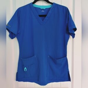 Carhartt Liberty V-Neck Scrub Top in Vibrant Royal Blue Size Small